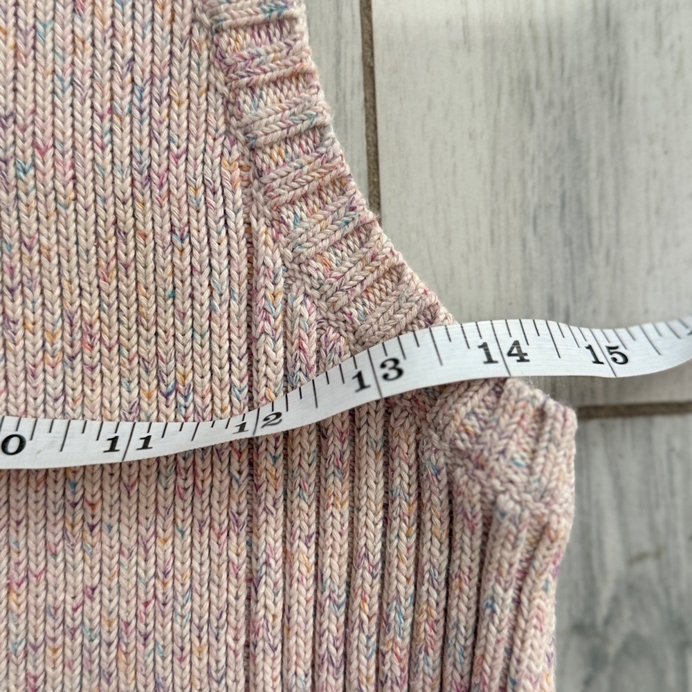 GAP Vintage Chunky Knit Sleeveless Turtleneck Sweater Vest Pink Small - Picture 5 of 7